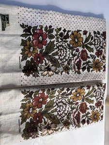 Menge 2 Vintage 100 % Leinen KÜCHENTUCH Blumen 29”x17” - Bild 1 von 4