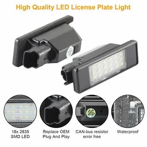 2Pcs LED License Number Plate Light Lamp For Peugeot 106 207 307 For Citroen C4 - Picture 1 of 8