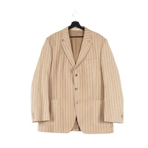 Giacca cappotto sportivo blazer a righe beige Lacoste vintage uomo taglia 54/44/6 - Foto 1 di 12