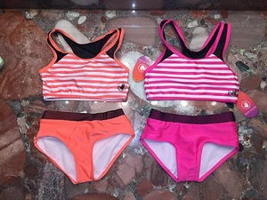 Body Glove bambini a righe rosa bikini nuovo con etichette set 2 pezzi costume da bagno giovani piccoli - Foto 1 di 8