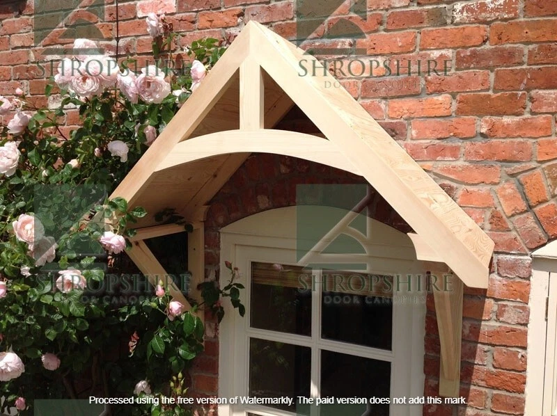 Timber Front Door Canopy Porch, "CROSSMERE"Hand made Shropshire awning canopies
