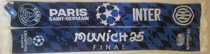 2025 PSG PARIS SAINT GERMAIN v INTER CHAMPIONS LEAGUE FINAL OFFICIAL UEFA SCARF - Picture 1 of 2