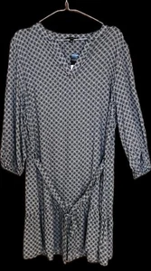 Peacocks Knee length Blue/White tunic style dress (size 16) - Picture 1 of 9