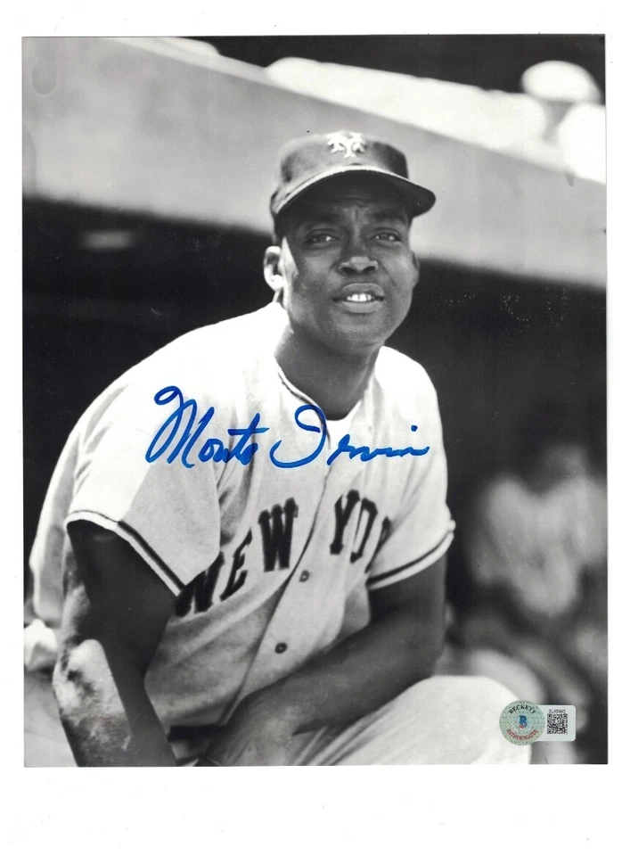 Monte Irvin New York Giants Signed 8x10 Baseball HOF Print Beckett - Image 1 of 1