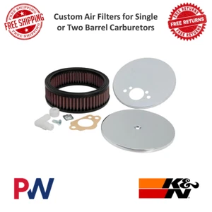 K&N Custom Racing Air Cleaner Assembly For Single/Two Barrel Carburetor #56-1630 - Picture 1 of 10