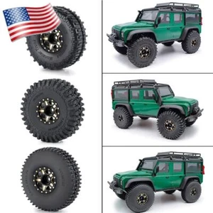 1,0 Zoll Alaun Beadlock Felgen mit Klemmringen & Reifen für RC TRX4M Axial SCX24 US - Bild 1 von 16