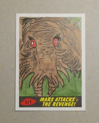 2017 Topps Mars Attacks The Revenge mutant creature sketch card by Ibrahim Ozkan - Image 1 of 2