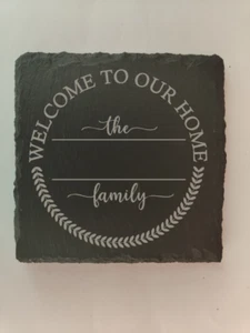 personalised engraved slate coasters - set of 4 - Picture 1 of 1