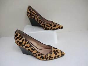 Size 8 / 42 NEXT Leather Wedge Heelks Animal Print Slip On - Picture 1 of 7