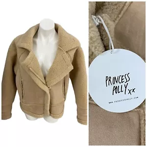 Cappotto Principessa Polly Donna S - M Giacca Moondance Marrone Sherpa Tan Invernale Grunge - Foto 1 di 21