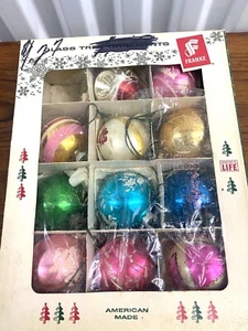 Vintage 1950s George Franke Baltimore Maryland  Glass Christmas Tree Ornaments - Picture 1 of 9