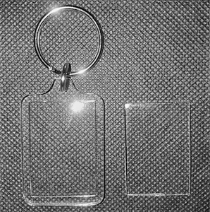 40x Blank Acrylic Keyrings 41x30mm Frame & 35x24mm Photo key ring plastic F1444 - Picture 1 of 2