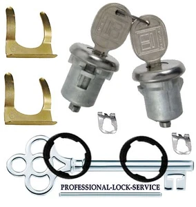 Pontiac Parisienne Laurentian 67-70 & 77-89 Door Lock Key Cylinder Pair 2 Keys - Picture 1 of 1