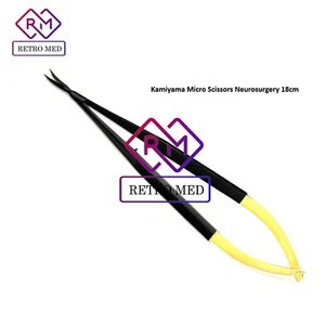 18cm Kamiyama Type Micro Scissors For Neurosurgery Black Gold - Picture 1 of 3