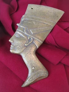 Cleopatra Egypt Metal Relief Plaque Historical Building Material 1920s Old - Picture 1 of 8