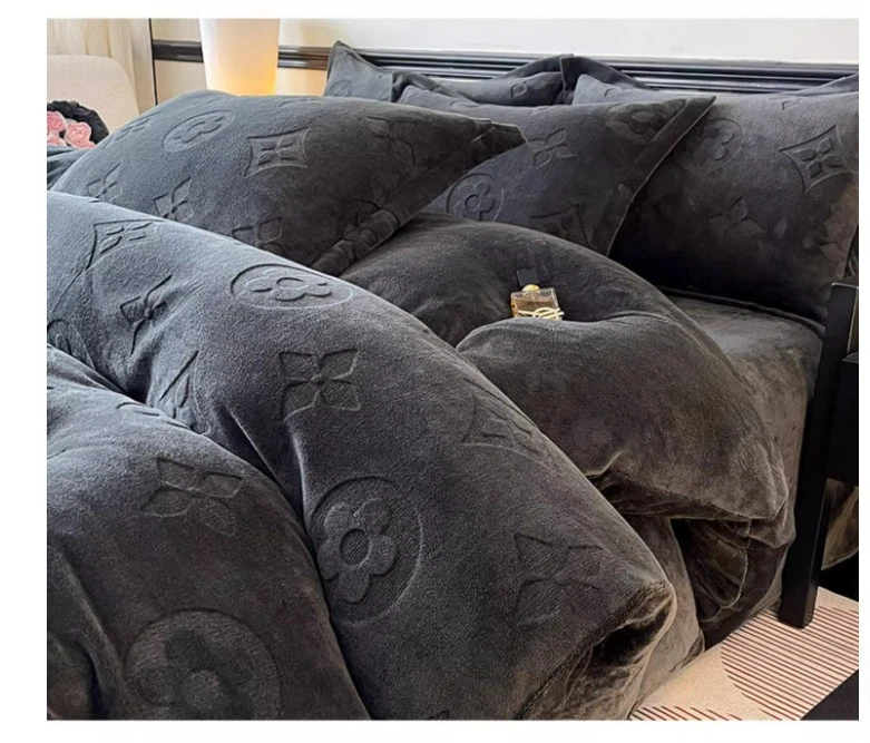 3 Piece Fleece Velvet Sheets with 14" Deep Pocket Fitted Sheet and 2 Pillowcase - Image 1 of 1