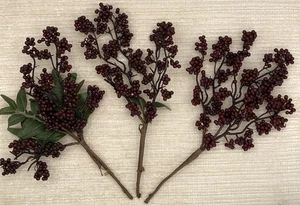3 künstliche künstliche Beeren Stiele zum Basteln Blumendekor DIY Gestecke - Bild 1 von 10