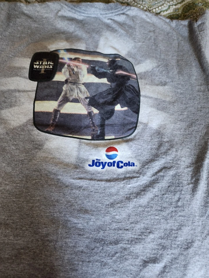 Camiseta Star Wars The Phantom Menace Episodio Pepsi And The Joy Of Cola XL Gris Foto 1 de 4
