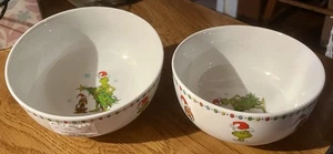 NEU 2er Set Grinch & Max mit Weihnachtsbaum Suppe Müslischale 6" Dr. Seuss Zrike - Bild 1 von 5