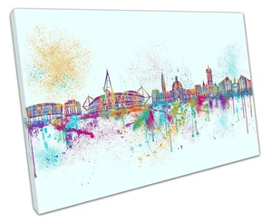 Cardiff Landmarks Painterly Skyline Canvas Print: Welsh City Wall Art for Home - Picture 1 of 10