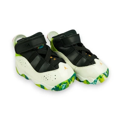 Черно-белая детская обувь Jordan 6 Rings (TD) для ребенка ясельного возраста размер 4C His Airness 942780038 - Изображение 1 из 4