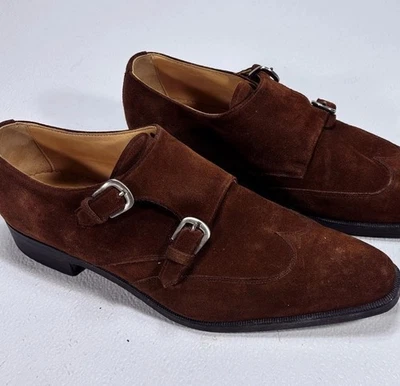 Vestido Paul Stuart Masculino Tira Dupla Monge Camurça Marrom Ponta das Asas Tamanho 10.5 - Imagem 1 de 4