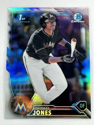 2016 1st Bowman Draft Chrome Refractor BDC-2 Thomas Jones Miami Marlins - Image 1 of 2