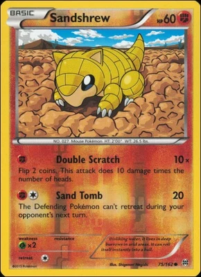 Pokemon - Sandshrew #75/162 - XY - BREAKthrough Reverse Holo - Image 1 of 2