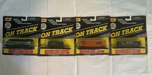 MAISTO OnTrackDieCast Train Set(4)BN Engine/Coal/NW Car/Frisco Box W/Tracks NIB - Picture 1 of 6