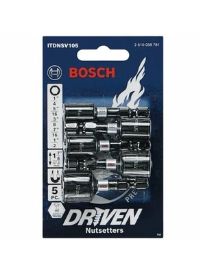 Bosch 5 Pc Driven Impact Nutsetter Set - 1/4 In Hex - Magnetic 🧲 - New - Image 1 of 4