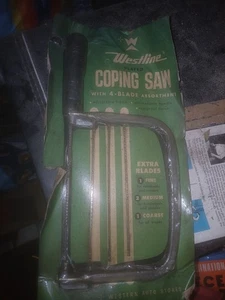  NOS seltene Vintage Westline Laubsäge mit 4 Blatt Sortiment - Bild 1 von 7