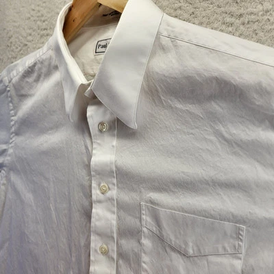 Camisa Paul Fredrick 2 Capas Algodón Pinpoint Botón Hombres 17 34 Blanco 2XL Puño Francés Foto 1 de 4