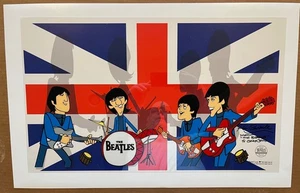 BEATLES ON STAGE FLAG RON CAMPBELL SIGNED LIMITED EDITION CEL SERICEL 1966/2007 - Picture 1 of 5