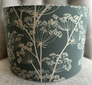 Floral Hedgerow Cow Parsley Lamp Shade Fabric Indigo Blue Country Lampshade - Picture 1 of 12