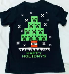RARE JINX X MINECRAFT CREEPER CHRISTMAS SHIRT KIDS YOUTH M VIDEO GAME BUILD LEGO - Picture 1 of 4