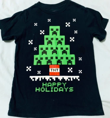 CAMISA DE NAVIDAD RARA JINX X MINECRAFT CREEPER NIÑOS JÓVENES M VIDEOJUEGO CONSTRUIR LEGO Foto 1 de 4
