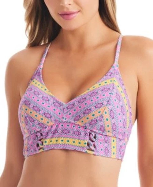 Top de Bikini Jessica Simpson Grande Brillante Recortado Tulipán NUEVO Foto 1 de 4