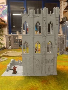 Large Gothic Ruined L Shape Scenery Tower For 28mm Tabletop Wargames Ruin - Picture 1 of 13