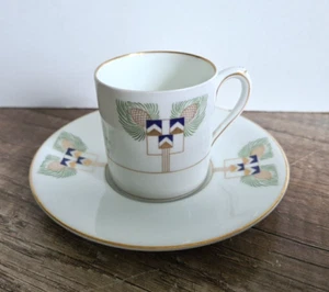 2tlg. Jugendstil Porzellan Mokkatasse - Hutschenreuther - Espressotasse - Bild 1 von 6