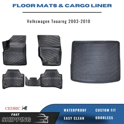 Juego completo de alfombrillas y revestimiento de maletero de coche para Volkswagen Touareg 2003-2010 3D Foto 1 de 4