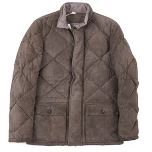 Manto F/W 24-25 Quilted Lambskin Suede Leather Down Jacket S (Eu 48) NWT - Picture 1 of 9