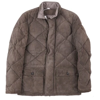 Manto F/W 24-25 Quilted Lambskin Suede Leather Down Jacket S (Eu 48) NWT - Image 1 of 4