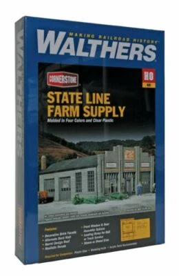 Walthers Cornerstone 933-2912 HO Scale State Line Farm Supply Kit NIB - Image 1 of 2