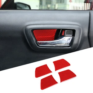 Borde de pegatina de tazón de puerta interior de fibra de carbono roja para Tacoma 2015-2022 - Imagen 1 de 13