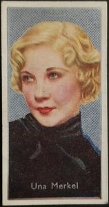 1936 Una Merkel Carreras Tobacco Card #29 1st Series Film Stars Caricature - Picture 1 of 2
