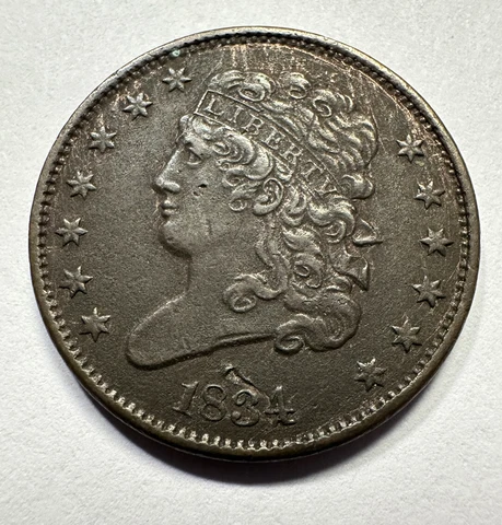 Choice Condition 1834 Classic Head Half Cent. #1963 Cover