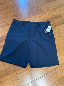 Pantalones Cortos PGA Tour para Hombre Talla 36 Negro Iris Liso Pantalones Frontales Planos Golf Nuevos (AZUL MARINO) - Imagen 1 de 5