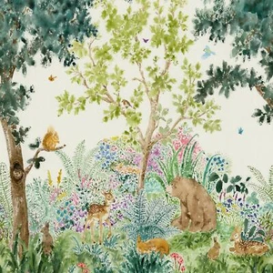 Mural de pared Holden Forest Friends acuarela bosque dormitorio infantil multi 99380 - Imagen 1 de 2