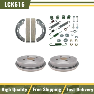 Tambores de freno traseros y zapatas de freno kit de resorte de hardware para Toyota Echo 2000-2005 Foto 1 de 4