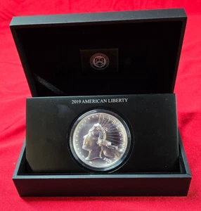 2019 American Liberty High Relief Silver Medal 2.5 oz in Full U.S Mint OGP - Picture 1 of 11